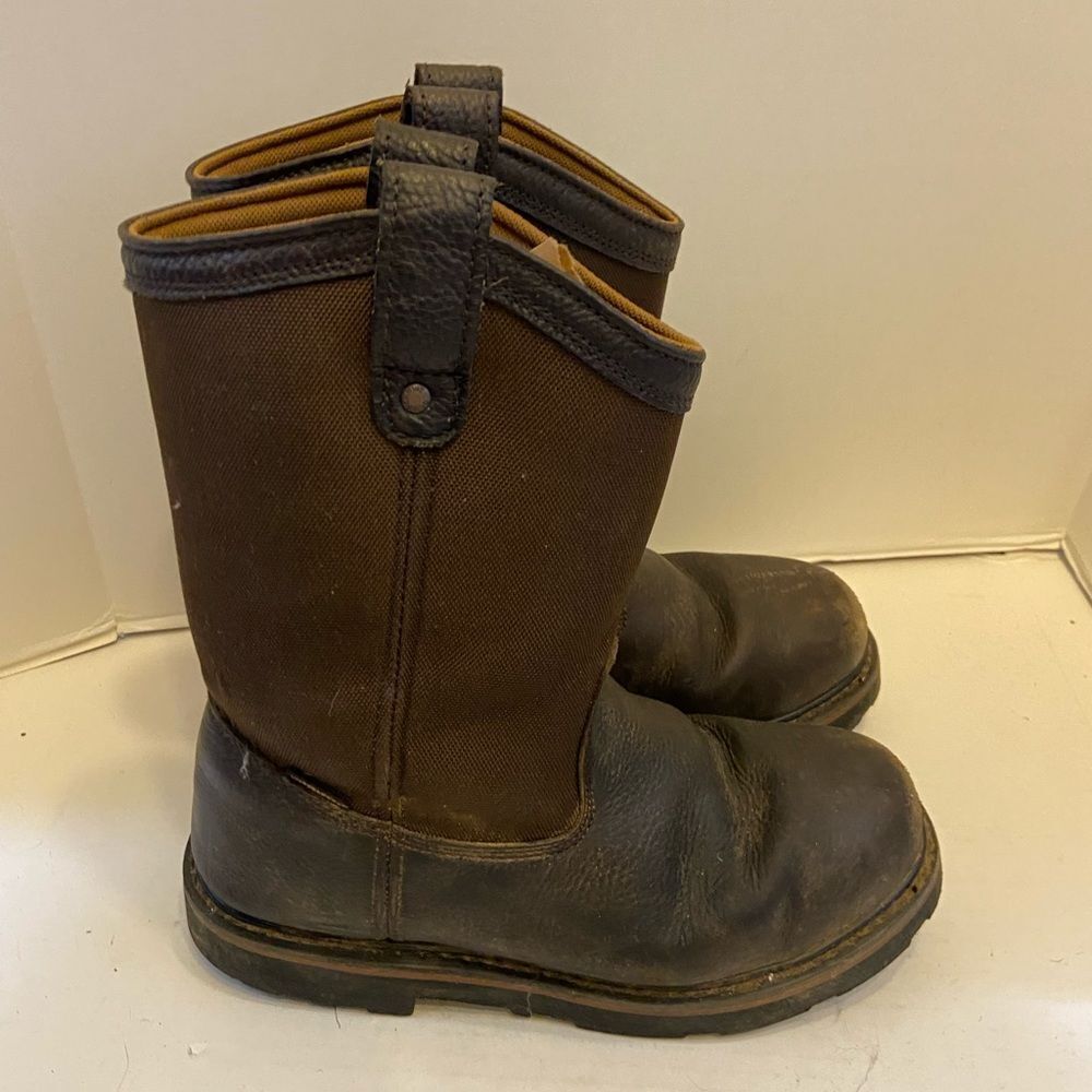CE Schmidt waterproof work boots‎ steel toe 10 wide EH brown